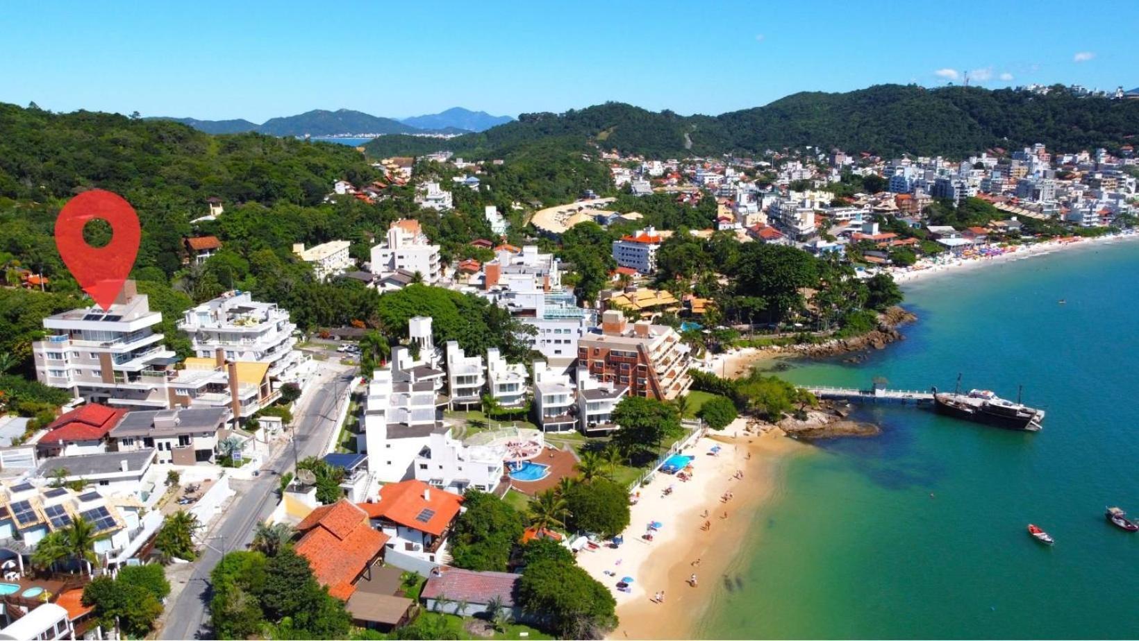 1079 - Apartamento com vista para o mar em Bombinhas Exterior foto